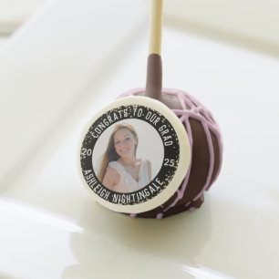 Modern Graduation Photo Class Year Personalized Cake Pops