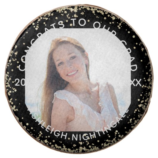 Modern Graduation Photo Class Year Personalized Chocolate Covered Oreo (Front)