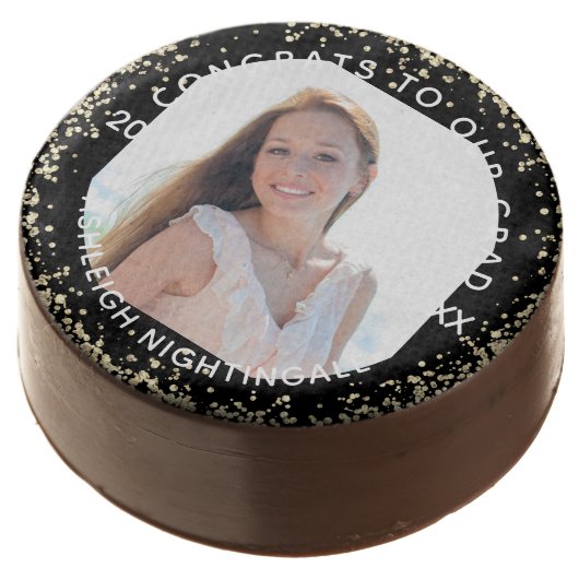 Modern Graduation Photo Class Year Personalized Chocolate Covered Oreo (Angled)