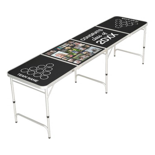 Modern Graduation Photo Collage Beer Pong Table