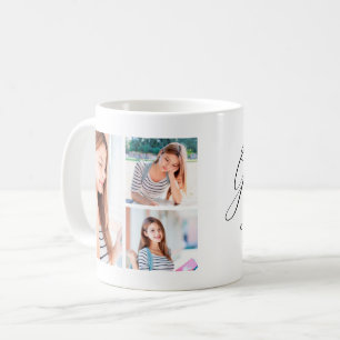 Modern Graduation Photo Collage Class of 2025 Name Coffee Mug