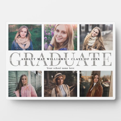 Modern Graduation Photo Collage Keepsake Gift Plaque
