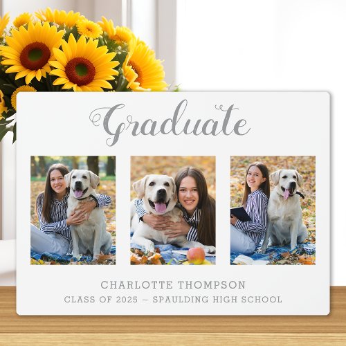 Modern Graduation Photo Collage Keepsake Plaque