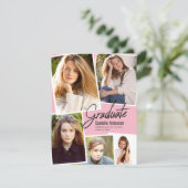 Modern Graduation Photo Collage Party Announcement (Standing Front)