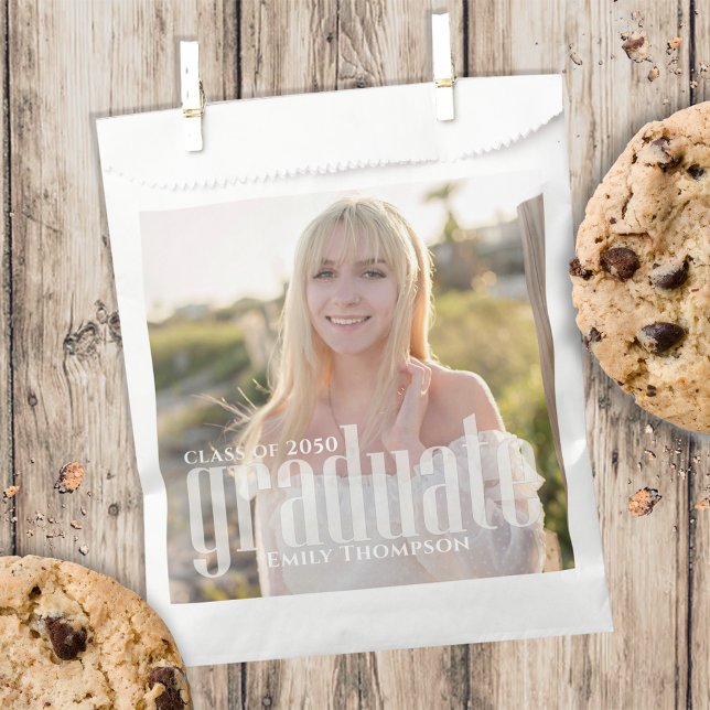 Modern Graduation Photo Custom Party Favor Bag (Creator Uploaded)