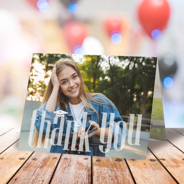 Modern Graduation Photo Custom  Thank You Card (Creator Uploaded)