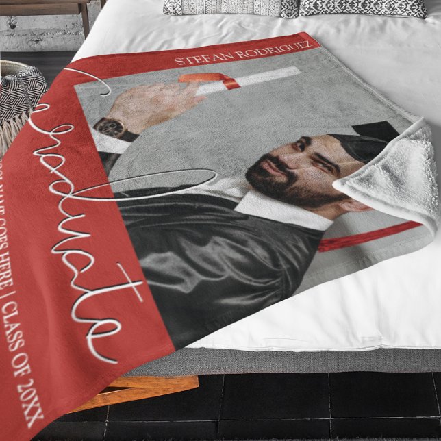 Modern Graduation Photo Fleece Blanket (Creator Uploaded)