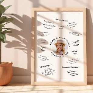 Modern Graduation Photo Guest Book Signature
