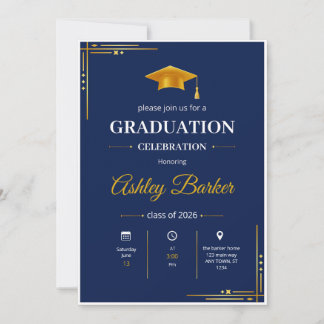 Modern Graduation Photo Invitation