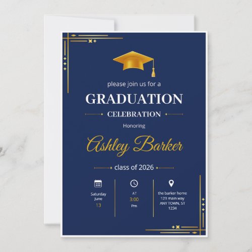 Modern Graduation Photo Invitation