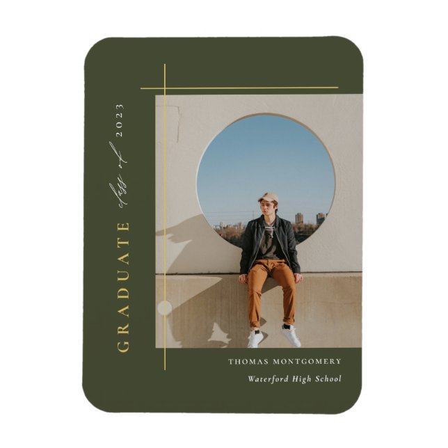 Modern Graduation Photo Magnet (Vertical)