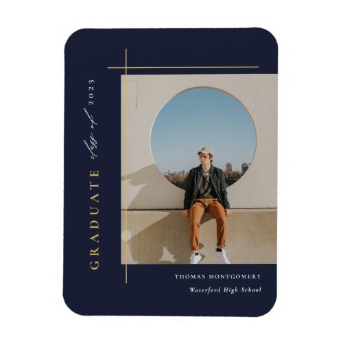 Modern Graduation Photo Magnet