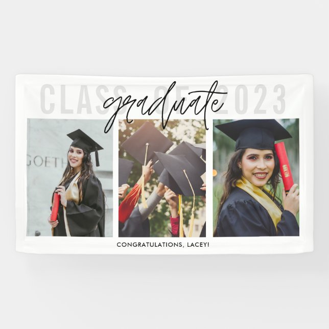 Modern Graduation Photo Party Banner (Horizontal)
