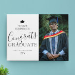 Modern Graduation Photo Plaque<br><div class="desc">Display your graduation photo with these modern plaques, the perfect gift for relatives to show off your achievement. With a minimalistic design and use of script typography these plaques will look stylish in any home. The font styles, sizes and colors can be changed if preferred by clicking on the customize...</div>