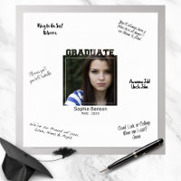 Modern Graduation Photo Signature Message Mat