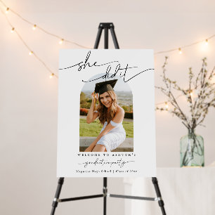 Modern Graduation Photo Welcome Sign
