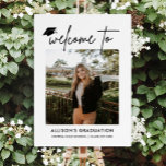 Modern Graduation Photo Welcome Sign<br><div class="desc">College Graduation Party Welcome Sign
Add custom text to the back to provide any additional information needed for your guests.</div>