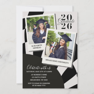 Modern Graduation Polaroid Photo Invitation