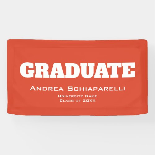 Modern Graduation Red and White Indoor Banner