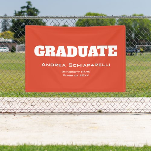 Modern Graduation Red and White Outdoor Banner