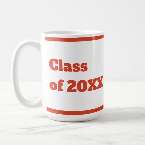 Modern Graduation Red Script Coffee Mug