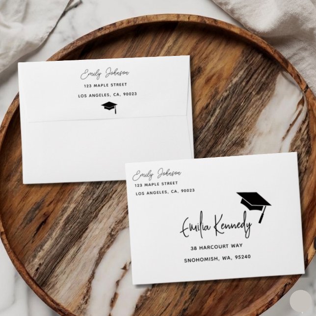 Modern Graduation Return Address Envelope Minimal  (Creator Uploaded)