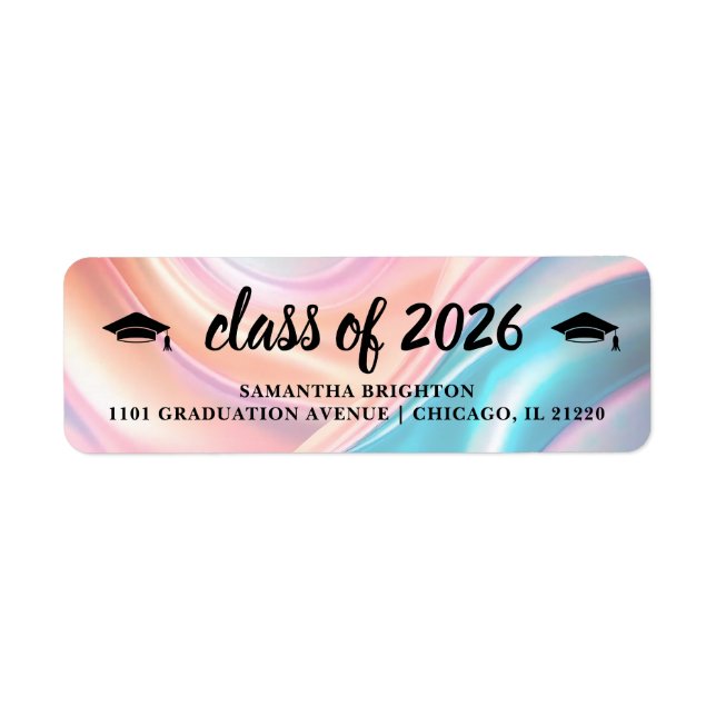 Modern  Graduation Return Address Label (Front)
