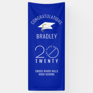 Modern Graduation Royal Blue Stylist Class Year Banner