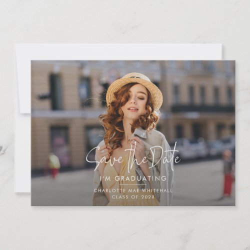 Modern Graduation Save the Date Grad Photos Announcement