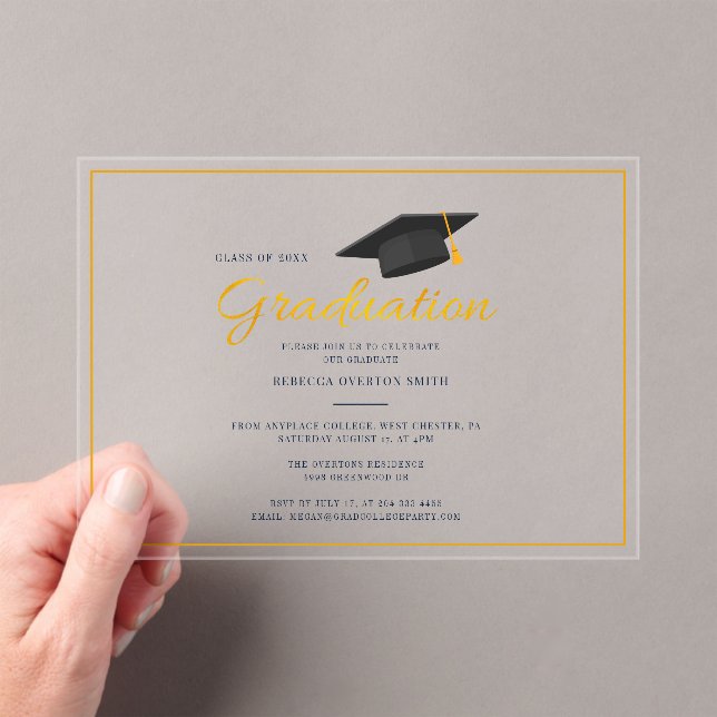 Modern Graduation Script 2026 Party Acrylic Invitations (Insitu (Handheld))