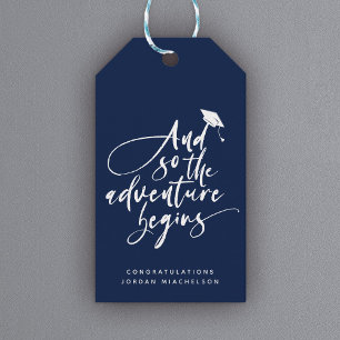 Modern Graduation Script Calligraphy Congrats Grad Gift Tags
