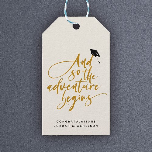 Modern Graduation Script Calligraphy Congrats Grad Gift Tags