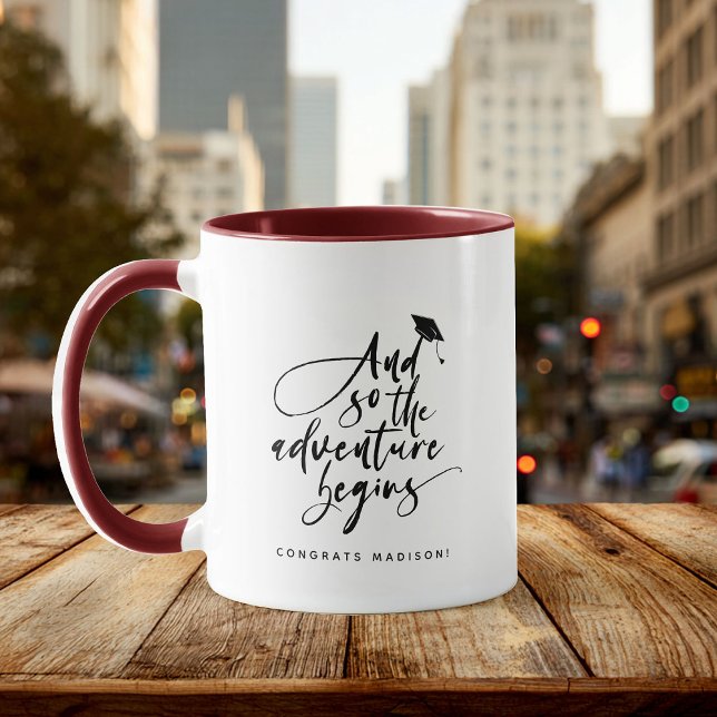 Modern Graduation Script Congrats Trendy Quote Mug (Creator Uploaded)