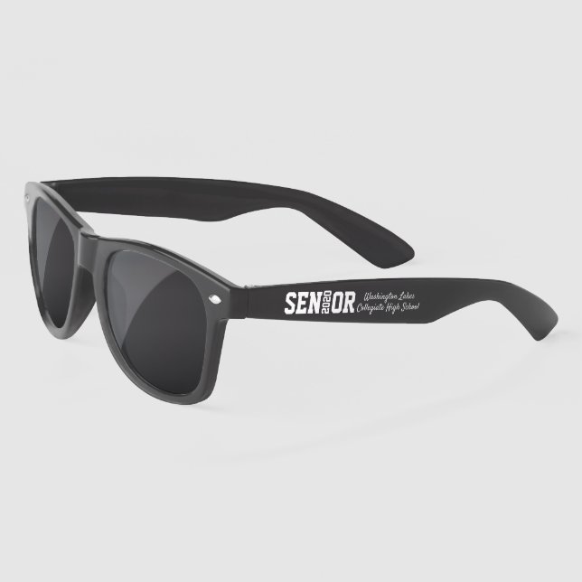 Modern Graduation Senior Block Letter Class of Sunglasses (Left)
