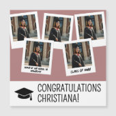 Modern Graduation Snapshot Style Magnetic Card (Front)
