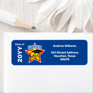 Modern Graduation Super Grad Logo-Editable Text Label