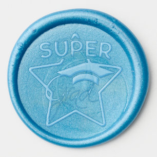 Modern Graduation Super Grad Logo Wax Seal Sticker