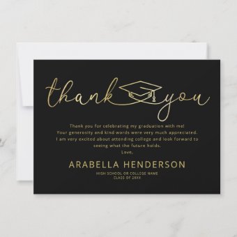 Modern Graduation Thank You Card | Zazzle