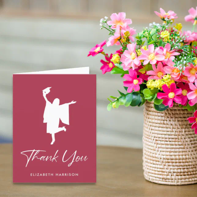 Modern Graduation Thank You Card Zazzle