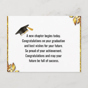 Modern Graduation Thank You Card Elegant Class of 