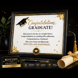 Modern Graduation Thank You Card Elegant Class of 