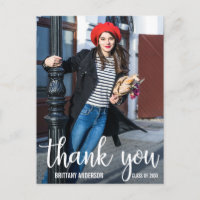 Modern Graduation Thank You Photo (Blank Back)