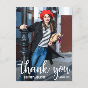 Modern Graduation Thank You Photo (Blank Back) Postcard