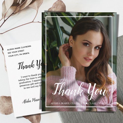 Modern Graduation Thank You Photo Postcard