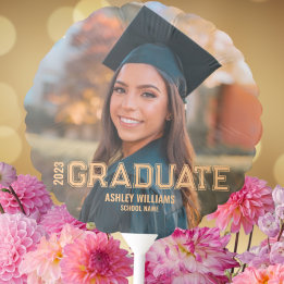 Modern Graduation Two Photo Congrats Grad Balloon 