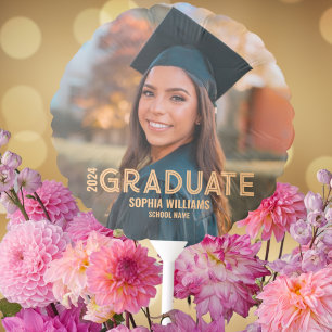 Modern Graduation Two Photo Congrats Graduate Balloon