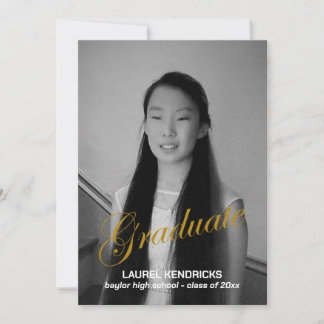 Modern Graduation Two Photos - Announcement