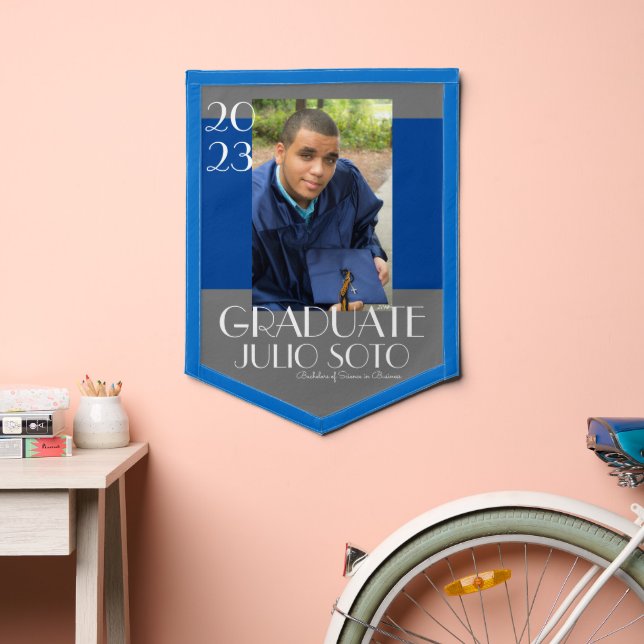 Modern Graduation Typography 2023 Photo Blue Pennant (Insitu 2)