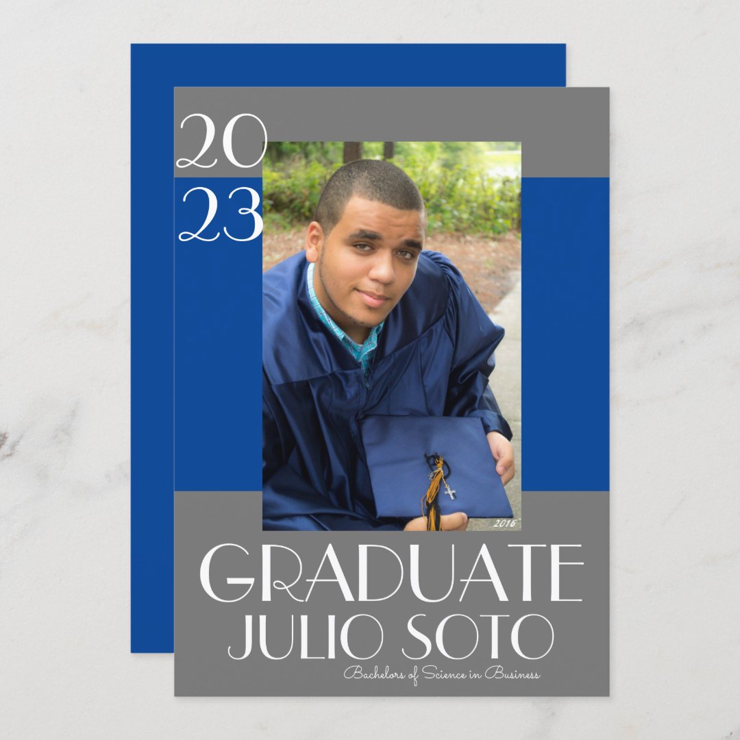 Modern Graduation Typography 2023 Photo Invitation | Zazzle