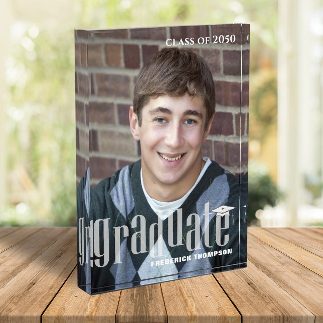 Modern Graduation Typography Acrylic Photo Block (Creator Uploaded)